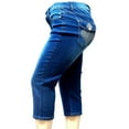thumbnail image 2 of Jack David Womens Plus Size Stretch Capri Denim Jeans Pants - Blue (PC-935), 2 of 4
