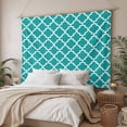 thumbnail image 3 of Teal Morocco Large Tapestry for Bedroom Wall Hanging Tapestry,Ethnic Boho Minimalist Abstract Geometric Ceiling Backdrop Tapestries Poster Blanket Wall Decor for Teens Room Living Room 100" x 59", 3 of 8