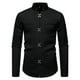 thumbnail image 2 of Blusa y camisa de manga larga con cuello vuelto para hombre, informal, a la moda, con botones sólidos, de poliéster, de manga larga y cuello vuelto., 2 of 8