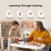 Bc Babycare Kids Blender and Mixer Set, Wooden Kitchen Play Set, Kids Pretend Toys, Play Kitchen for Toddlers 1-3
