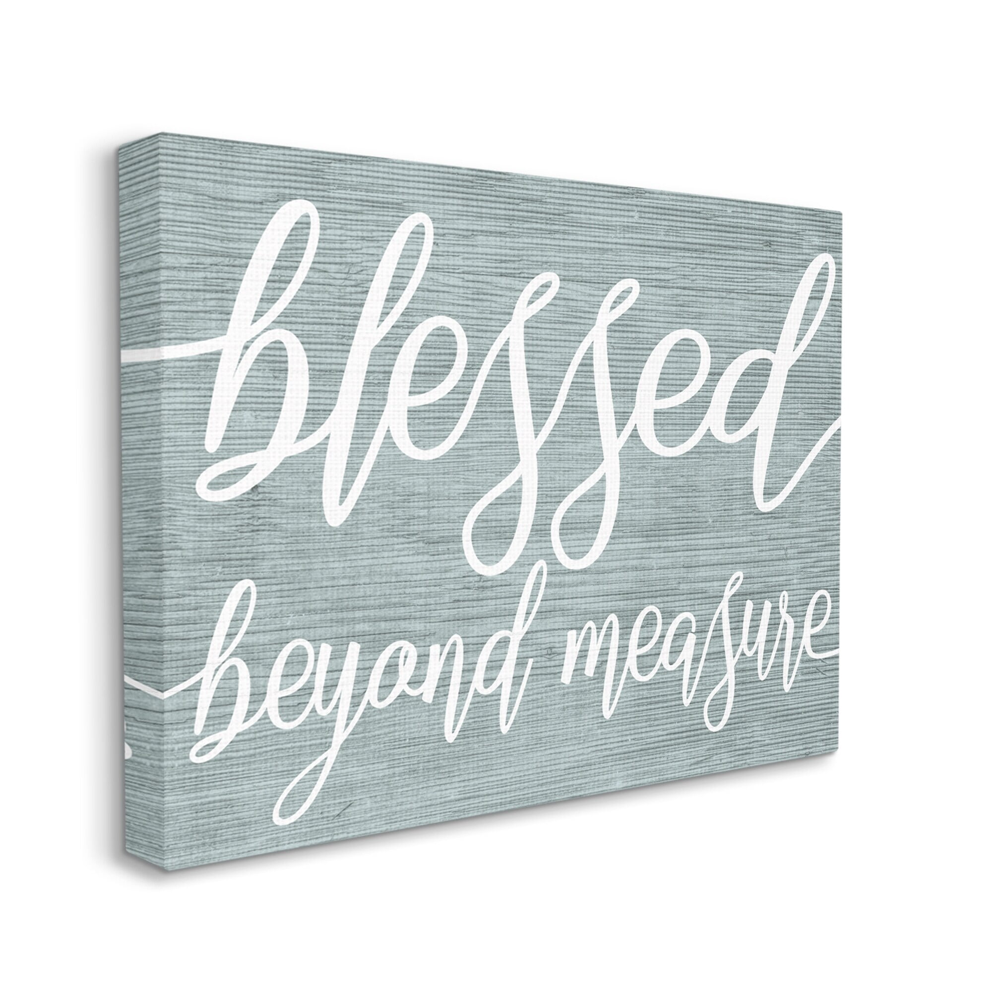 Stupell Industries Blessed Beyond Measure Motivational Phrase Rustic Blue Pattern, 30 x 24,Design by Daphne Polselli