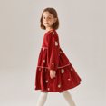 thumbnail image 4 of Esaierr Girls Embroidered Dress for Kids Toddler Spring Fall Lantern Sleeve Skirt Cotton Floral Princess Dress 4-7T, 4 of 9