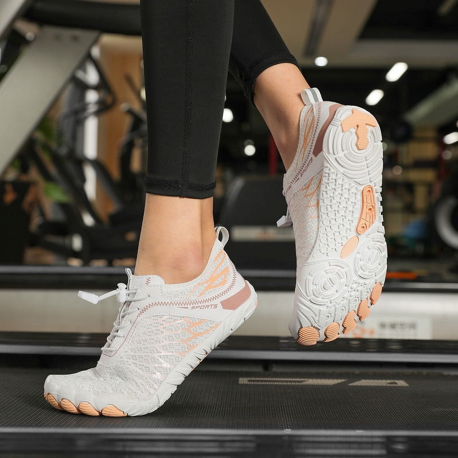 Stepedia Women's Wide Toe Box Barefoot Water Shoes Quick Dry Athletic Hiking Shoes, White 8 Wide