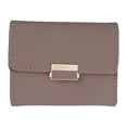 thumbnail image 4 of Cartera delgada para mujer, informal, cómoda, con tres pliegues, organizador portátil pequeño Marrón, 4 of 9