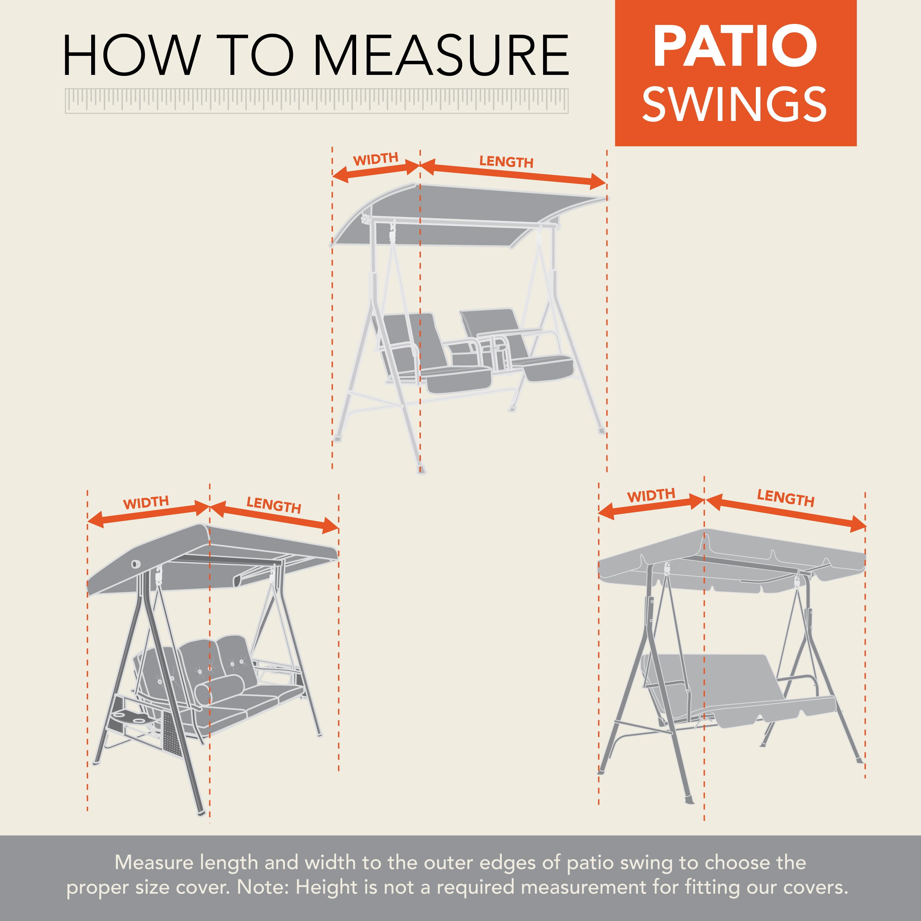 Modern Leisure Renaissance Patio Swing Cover, 81"L x 52"W x 70"H, Gray
