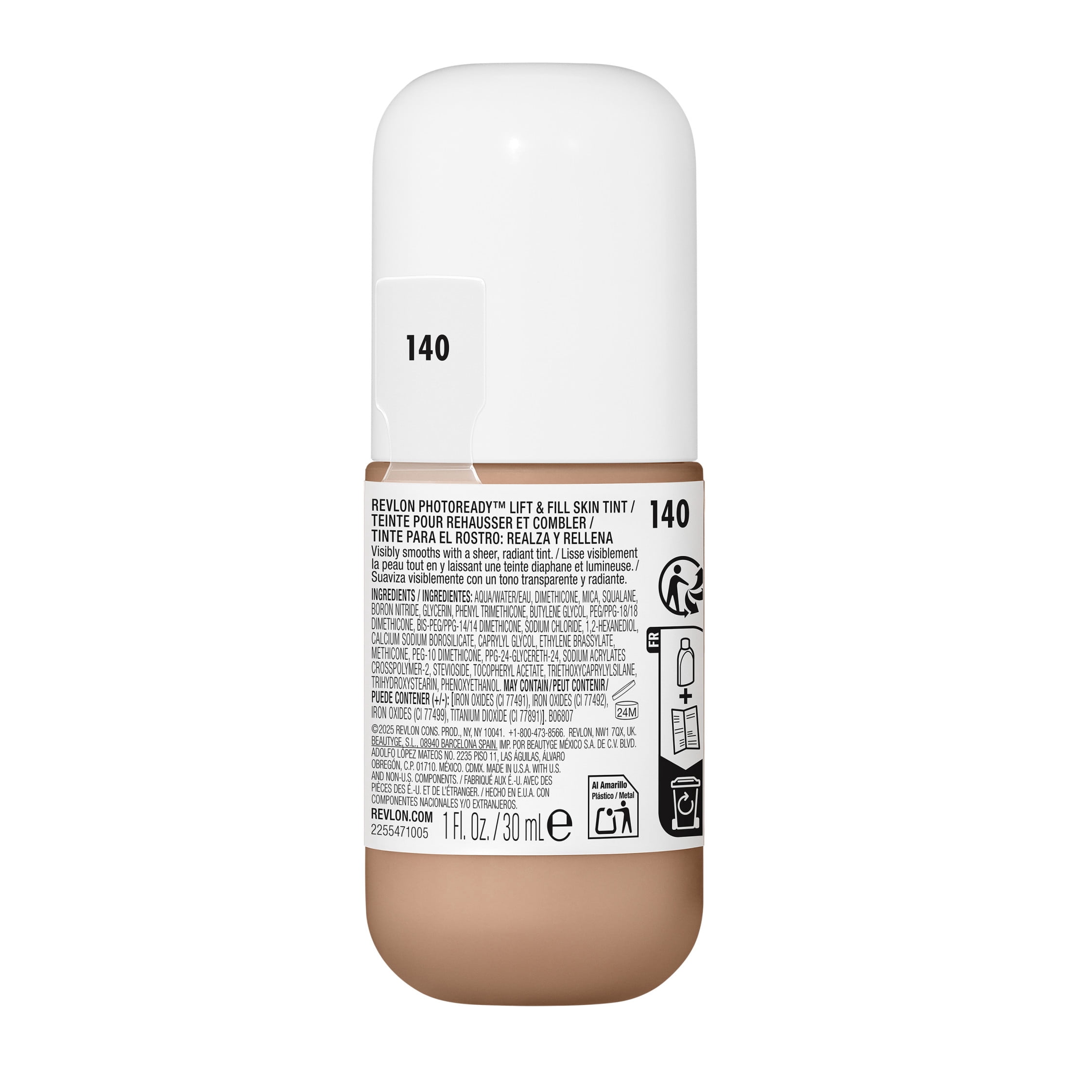 Revlon PhotoReady Lift + Fill Skin Tint, Multi-Use Glow Face Makeup, 140, 1 fl oz