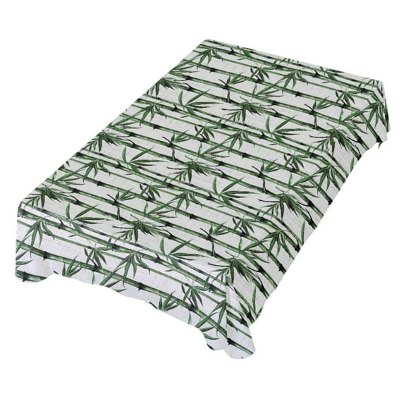 JSTEL Green Bamboos Table Cloth Square 60 x 60 Inch Tablecloth Anti Wrinkle Table Cover for Dining Kitchen Parties