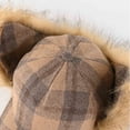 thumbnail image 5 of ZQUUVOU Unisex Plaid Earflap Trapper Thermal Hunting Ski Hat Faux Fur Ear Flap Hat with Tie Baseball Cap Khaki, 5 of 8