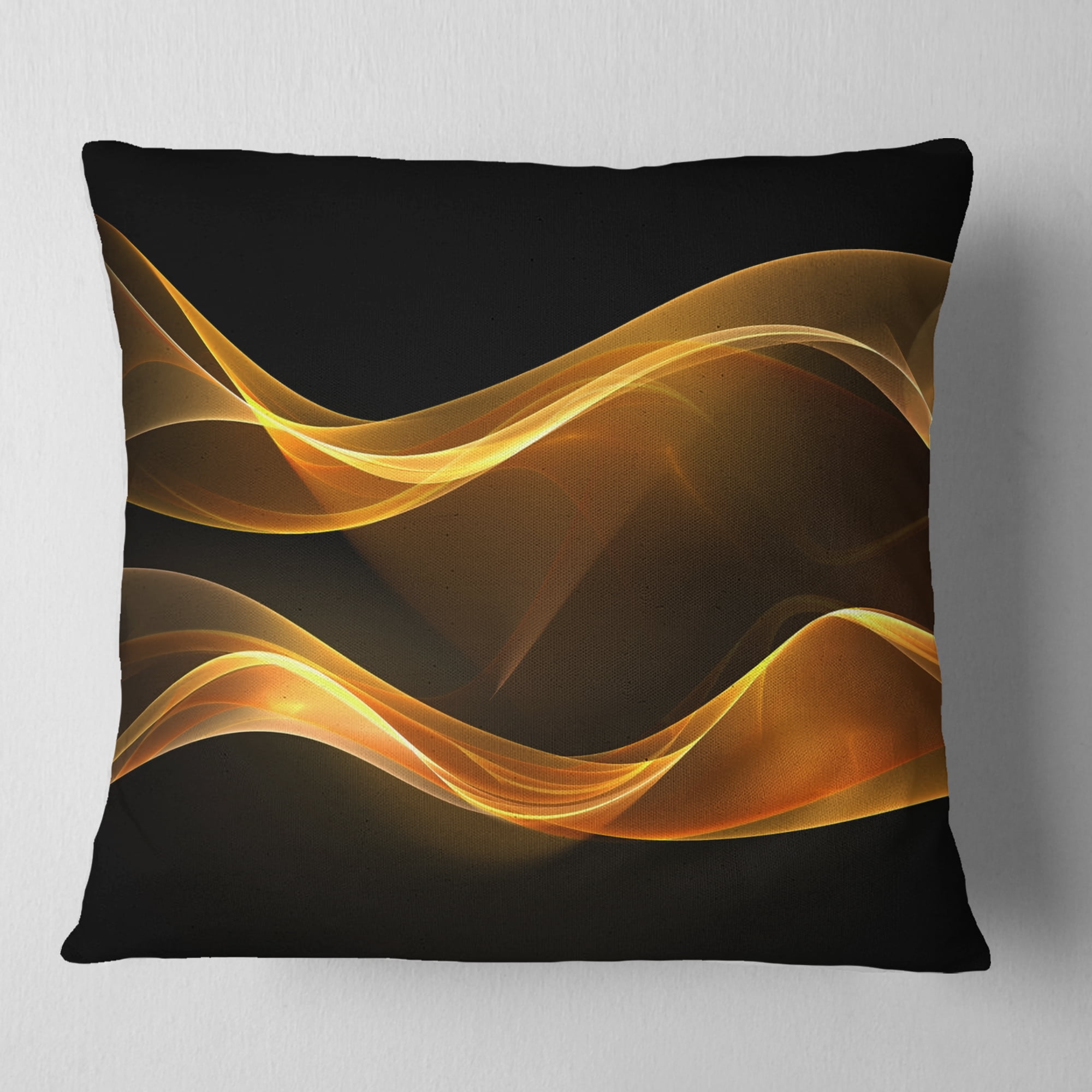 Designart Straight Pink Waves - Abstract Throw Pillow - 16x16