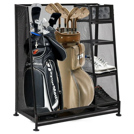 Goplus Dual Golf Organizer Bags Storage Rack