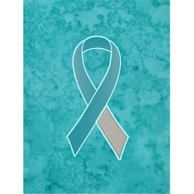 Teal and White Ribbon for Cervical Cancer Awareness Garden Flag Size - 11 x 15 In.