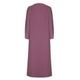 thumbnail image 5 of NJDVHB Robes d'Hiver pour Femmes, Robes Chandail Femmes, Robes de Vacances pour Femmes, Robes de Plage pour Femmes Amples à Manches Longues Col Ras du Cou Unies Longueur Cheville, Violet, m, 5 of 5