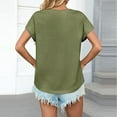 thumbnail image 4 of Yuyuzo T-Shirts à Manches Courtes pour Femmes Col Rond Haut d'Été Couleur Unie T-Shirts Basiques Amples Blouses, 4 of 7