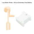 thumbnail image 3 of Uxcell 300pcs Embroidery Floss Bobbins with Bobbin Winder, Plastic Cross Stitch Thread Organizer Holder Cards Sewing Thread Sorting Tool Storage, White, 3 of 7