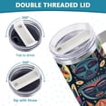 thumbnail image 5 of SKYSONIC 40oz Tumbler with Handle and Straw Lid Double Stainless Steel Vacuum Insulated Travel Mug for Hot Cold Water,African Tribal Masks, 5 of 7