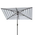 thumbnail image 3 of SAFAVIEH Outdoor Collection Iris Line 6.5 x 10-Foot Rectangle Umbrella Navy/White, 3 of 5