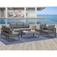 thumbnail image 4 of CozyHom Outdoor Aluminum Furniture Set For All Weather Metal Patio Sectional Sofa Patio Sectional Set With Table And Cushions, Gray, 4 of 10