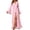 Pink, variant on Women's Ruffle Trim Long Sleeve Belted Sheer Mesh Wedding Bride Robe Nightgown