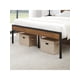 thumbnail image 5 of Queen platform marco de cama con rustic vintage wood cabecero, almacenamiento, metal slats support - no necesita colchón base, 5 of 6