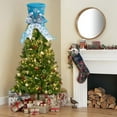 thumbnail image 5 of Christmas Tree Topper Blue Shiny Sequins Top Hat Christmas Tree Top Decoration Sparkling Celebration Party Ornament, 5 of 7