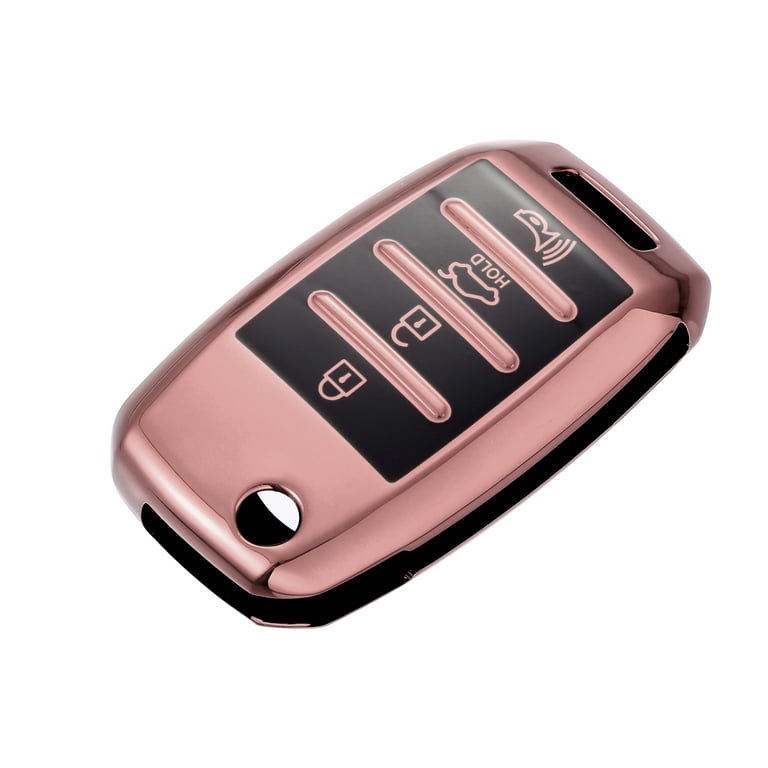 TPU Key Fob Cover Case for Kia Soul 2013-2018 Rio 2014-2018 Key Fob Shell  Protector Keyless Remote Smart Key Holder Pink 