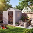 thumbnail image 2 of Garderth Plastic Outdoor Storage Shed With Floor,6x4FT Resin Shed With Window,Garden Shed,Waterproof Tool Shed With Lockable Door & 2 Vents & Sloped Roof For Patio,Lawn Mower,Bike & Tool, 2 of 9
