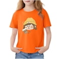 thumbnail image 3 of Piuwrlz Girl Graphic Shirts Tops Girls Short T-Shirts Sleeve Crew Neck Pullover Orange Size 12-13 Years, 3 of 7