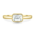 thumbnail image 2 of 2.00Ct Emerald Cut Lab-Grown Diamond East West Bezel Engagement Ring, 14K Yellow Gold, US 10, 2 of 8