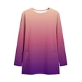 thumbnail image 6 of NTACZA Tops Women Gradient Plus Size Tunic with Pocket Tropical Baggy Crew Neck Women Shirts S, 6 of 7