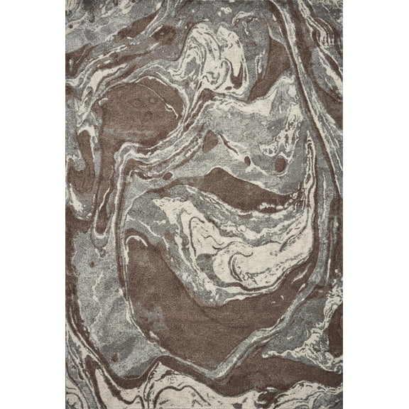 5' x 8' Mocha Marble Indoor Area Rug