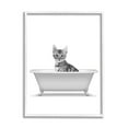 thumbnail image 4 of Stupell Industries Kitten In Bathroom Tub Animal Animals & Insects Painting White Framed Art Print Wall Art, 4 of 5