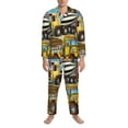 thumbnail image 3 of Naloa Different Construction Site Vehicles Men’s Pajamas Set - Long Sleeve Button Down Sleep Shirt and Pajama Bottoms Sleepwear Set-Medium, 3 of 7