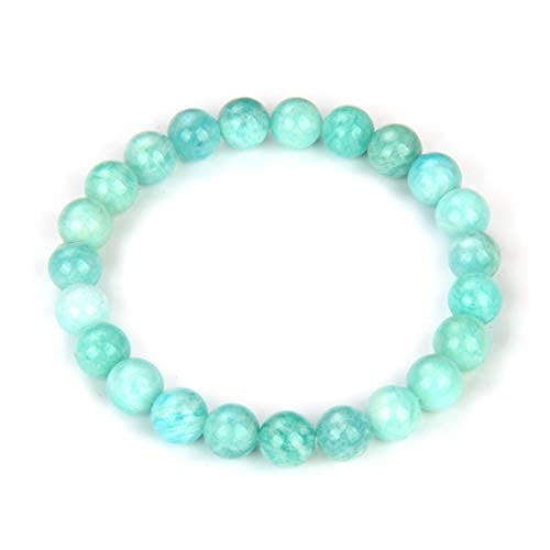 Real Natural Grade A Blue-Green Russian ite Gemstone Beaded Bracelet 7.5 inch Stretch Chakras Healing Crystal Stone Jewelry Women Mom Gift Uni GB8-B61