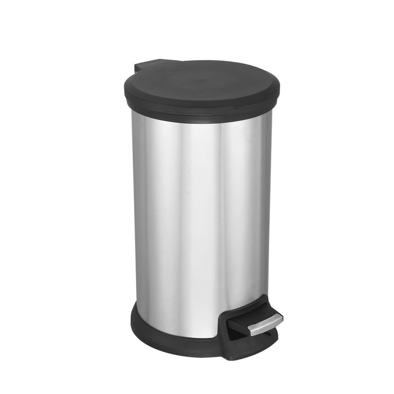 Mainstays 3.1 Gal / 5L Round Step Trash Can, Stainless Steel with Lid - Walmart.com Mainstays 3.1 Gal / 5L Round Step Trash Can, Stainless Steel with Lid - Walmart.com