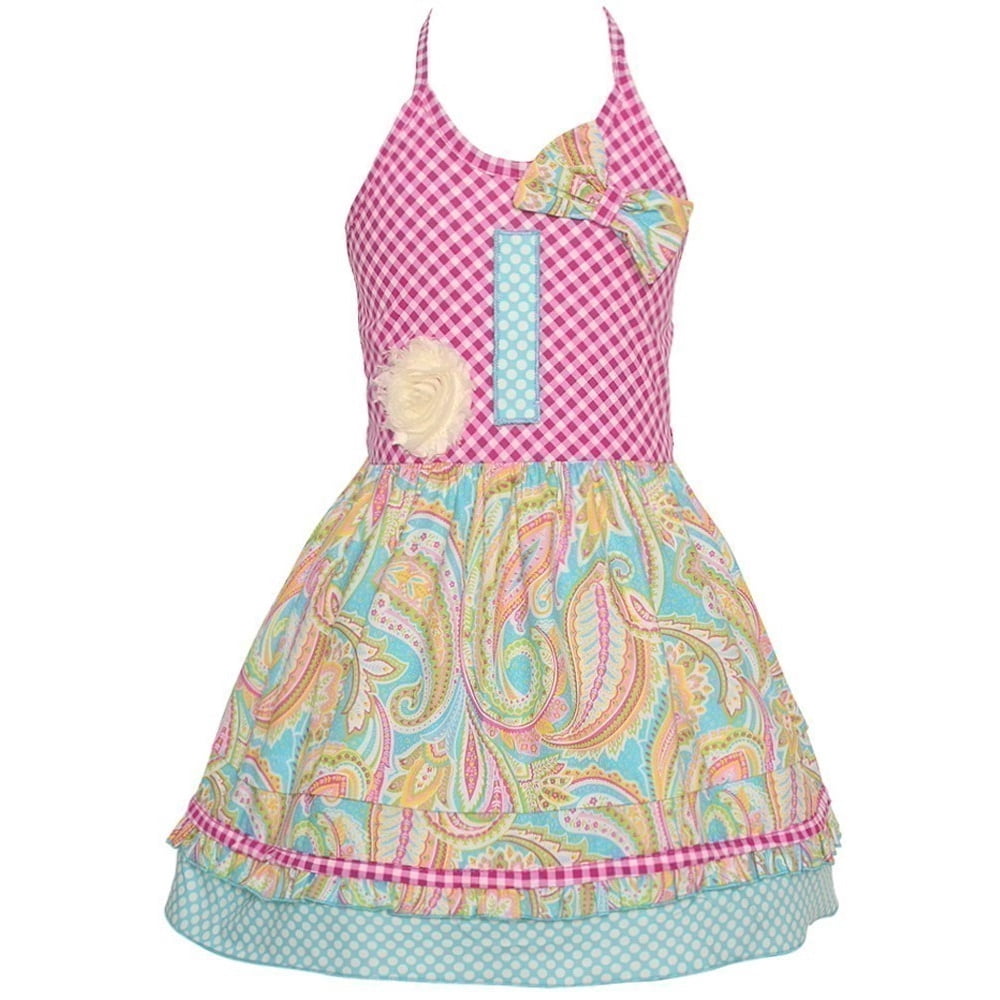 Sophias Style Sophias Style Exclusive Baby Girl Blue Paisley Check