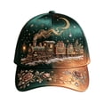 thumbnail image 4 of Christmas Decorative Baseball Cap, Christmas Embroidery Train Baseball Hat, Adjustable Holiday Decor Hat for Man Woman, 4 of 5