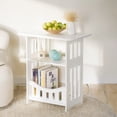 thumbnail image 5 of PinkSheep Bedside Table Small Nightstand End Table Accent Table Organizer with Storage for Bedroom Living Room White, 5 of 6