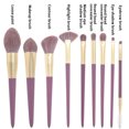 thumbnail image 2 of Juego de brochas de maquillaje, 9 uds. Pinceles de maquillaje morados Kabuki Foundation Sombra de ojos Contorno Corrector Polvo Plisado Mezcla de cejas Pincel y paquete de brochas moradas LingWen 9024719121741, 2 of 5