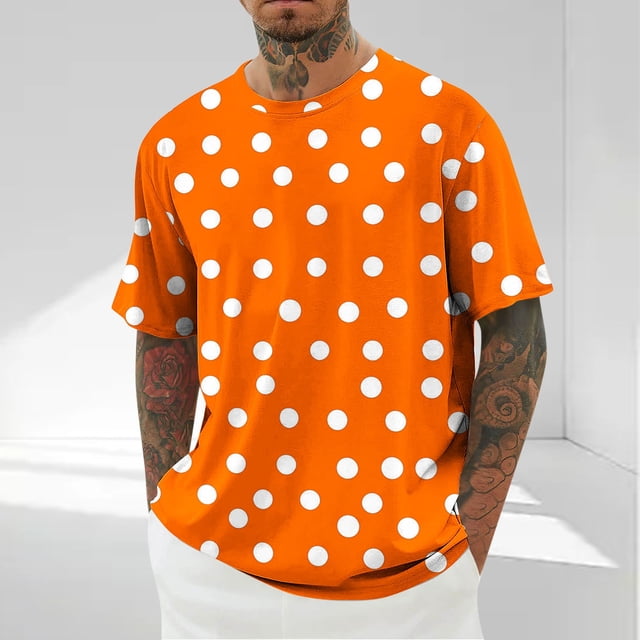 Tops para hombre, blusas y camisas de cuello redondo y manga corta para hombre, blusas casuales de moda con cuello redondo y manga corta para hombre, blusas de poliéster para hombre