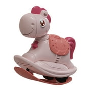 2-In-1 Push-Slide Small Horse Kids Gift Rocking Horse Inertial Pull Back Car Toys Pressing Sliding Animal Toy Pink