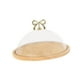 thumbnail image 5 of Soporte de bambú para tartas con cúpula, vajilla para pan, para tartas, fiestas y cocina. SG, 5 of 9