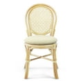 thumbnail image 4 of Set of 2 Denver Dining Wicker Side Chairs with Cream Cushions Handmade Rattan, Natural, 4 of 10