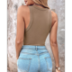 thumbnail image 4 of Camisetas Sin Mangas con Sujetador Incorporado, Camisetas Deportivas Sin Mangas para Mujer, Camisetas Sin Mangas Acanaladas para Hacer Ejercicio, Camisetas para Correr Caqui M, 4 of 10