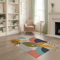 thumbnail image 2 of ODIKA 4'x6' Multicolor Geometric Mid-Century Geometry Washable Area Rug Retro Abstract Design with Modern Flair for Bedroom, Reading Nook, Pet Friendly & Non-Shedding, 2 of 7