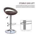 thumbnail image 4 of HOMCOM Set of 2 Pub Bar Stools, Counter Height Kitchen Stools, Rattan Wicker Chair Chrome Finish Adjustable 360 Degree Swivel Seat, Deep Brown, 4 of 9