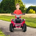 thumbnail image 4 of Costway Kids Ride on ATV 4 Wheeler Quad Toy Car 6V Battery Powered Motorized Toy Rose Red, 4 of 9
