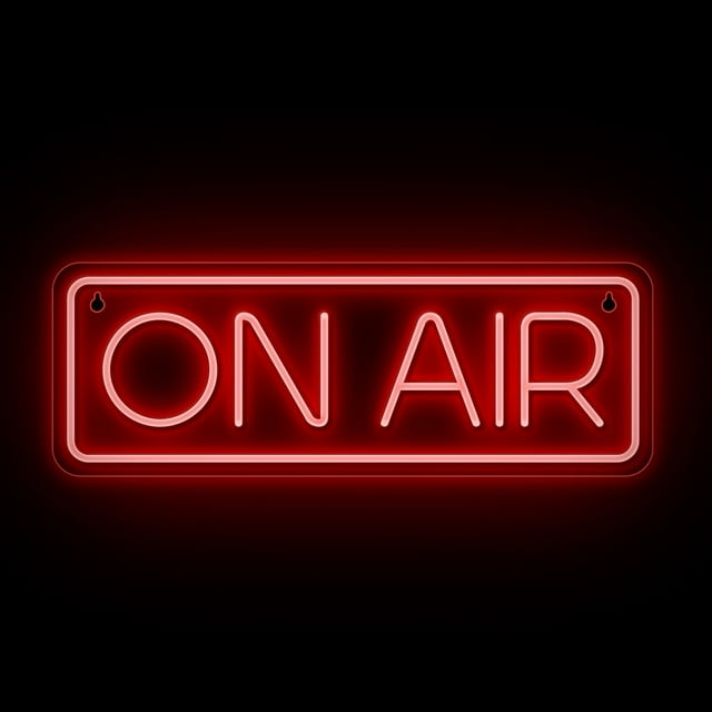 POINTERTECK Enseigne Néon pour Streamers/Gamers Twitch Tiktok Youtube - Enseigne Lumineuse pour Diffusion en Continu/enregistrement en Direct – Panneaux Led Rouges Cool pour Décoration de Studio, Mur, Chambre, Salle de Jeux