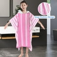 thumbnail image 4 of Hooded Beach Towels for Boys| Girls | Teens (8-16Years), 100% Thick Poncho Towel Robe for Kids, Perfect for Pool, Beach, Bath and Gifts, Grey Cabana Stripe Design, 4 of 4