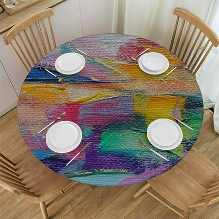 

Patifu Shapes Round Table Cover Stain Resistant Washable Indoor Outdoor Tablecloth Kitchen Dining Wedding Parties 100% Polyester Fiber 46-50