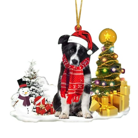 

Ruanlalo Christmas Hanging Cartoon Dog Pattern Window Christmas Pendant Weather Resistant Stunning Home Decor
